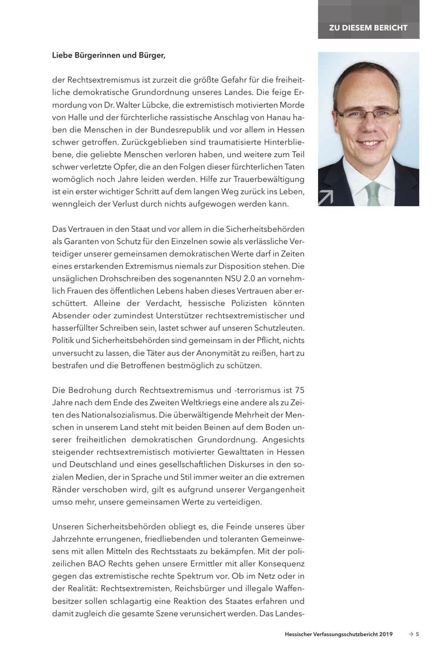Seite 7 des Verfassungsschutzbericht 2019 Hessen