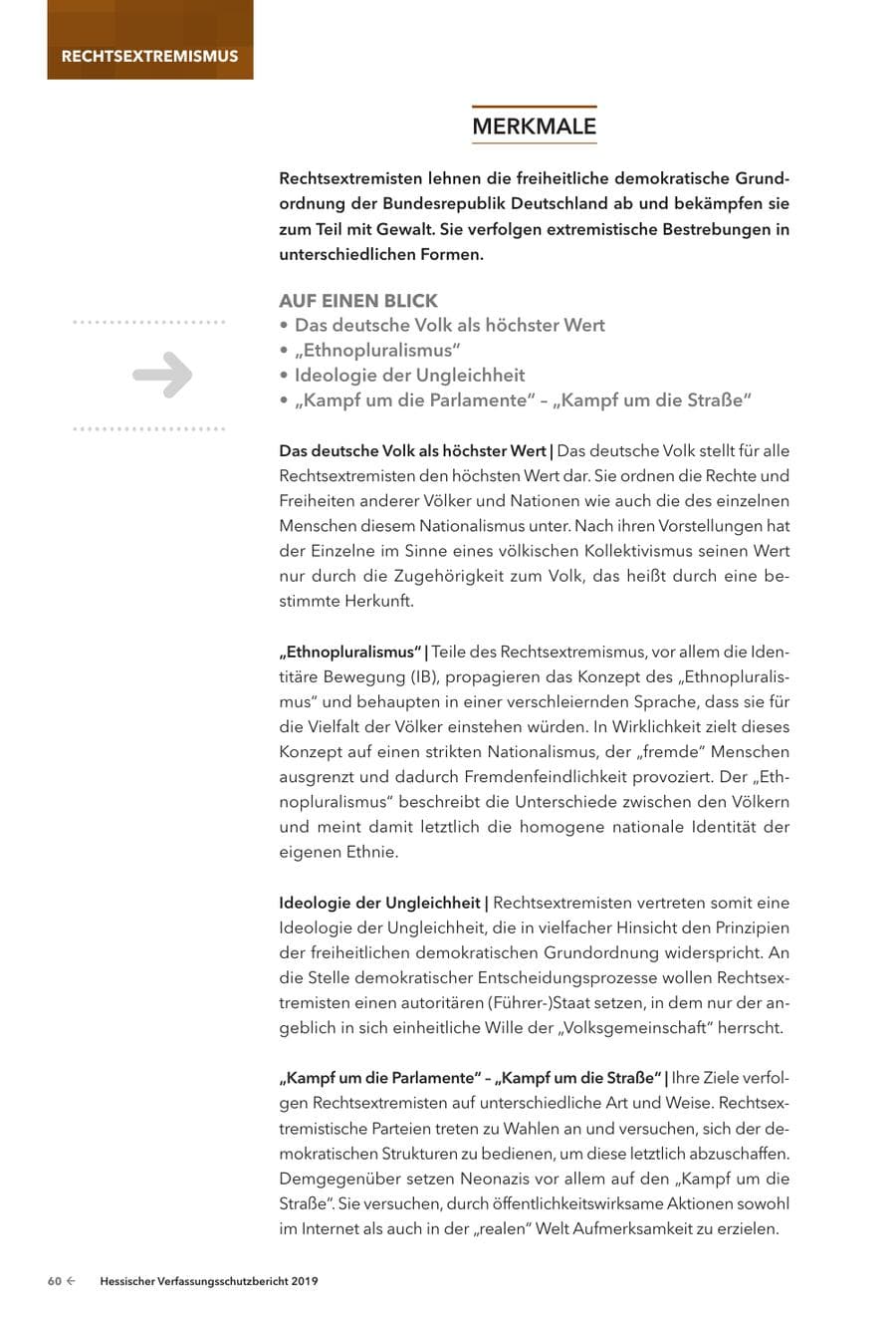 Seite 62 des Verfassungsschutzbericht 2019 Hessen