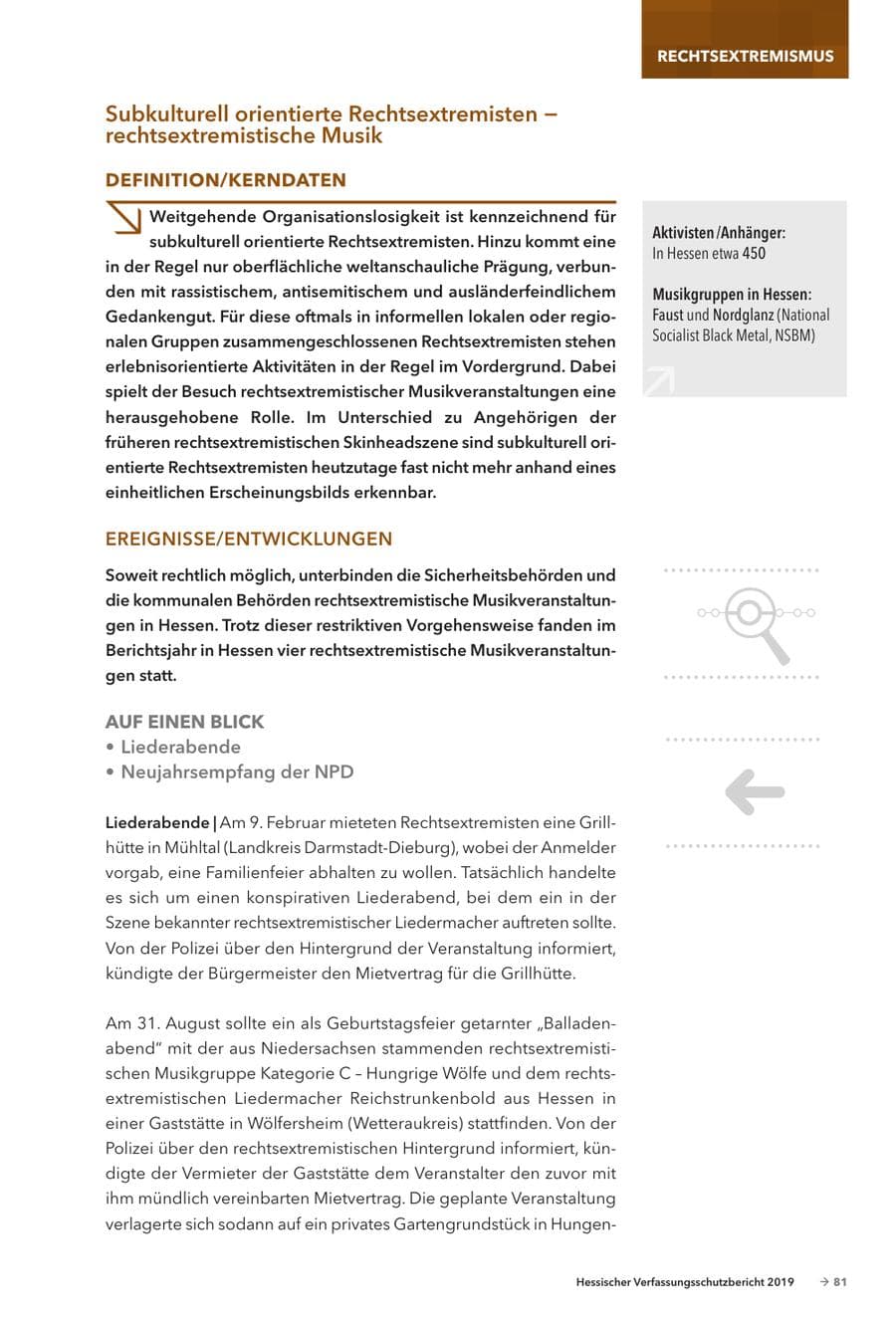 Seite 83 des Verfassungsschutzbericht 2019 Hessen