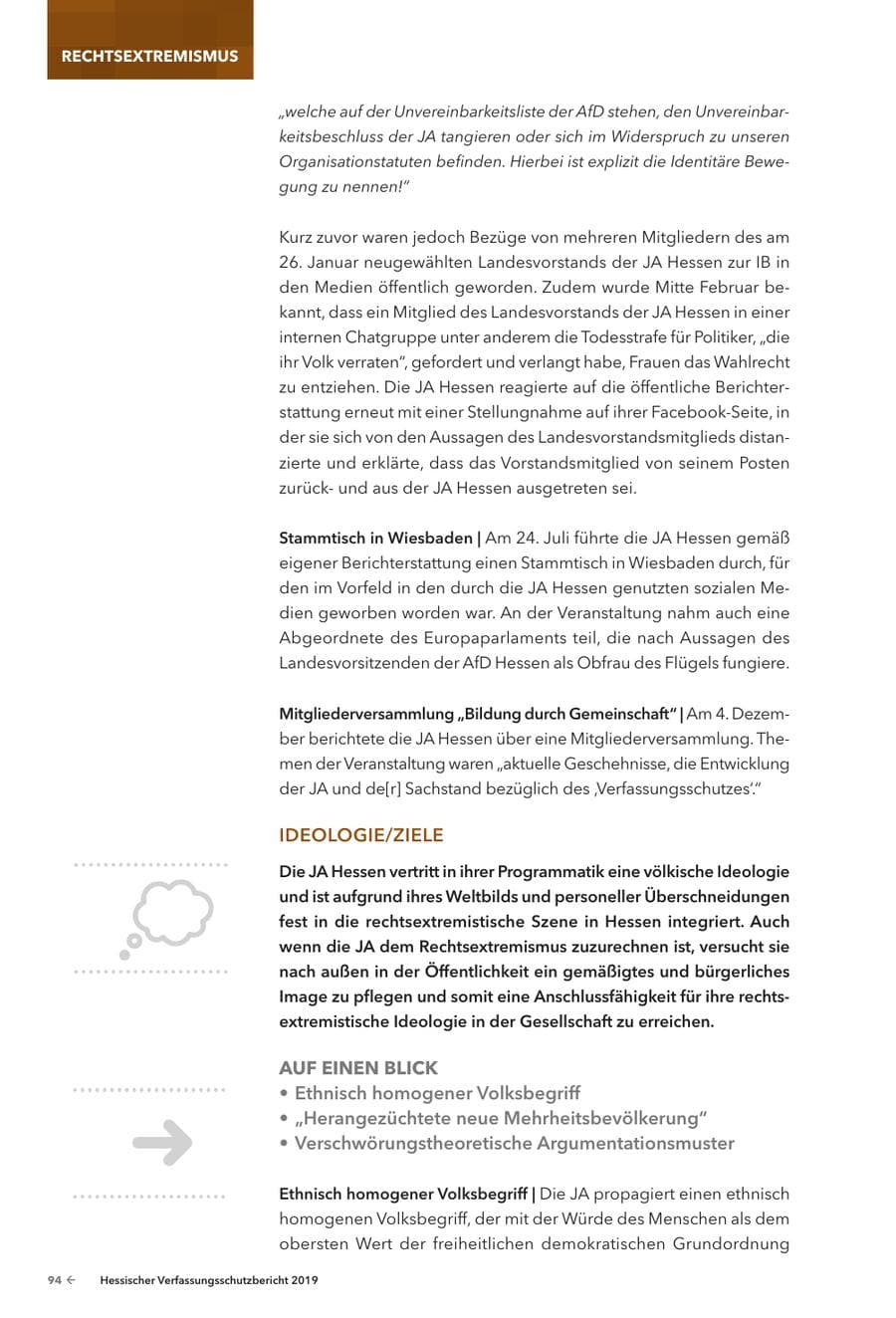 Seite 96 des Verfassungsschutzbericht 2019 Hessen