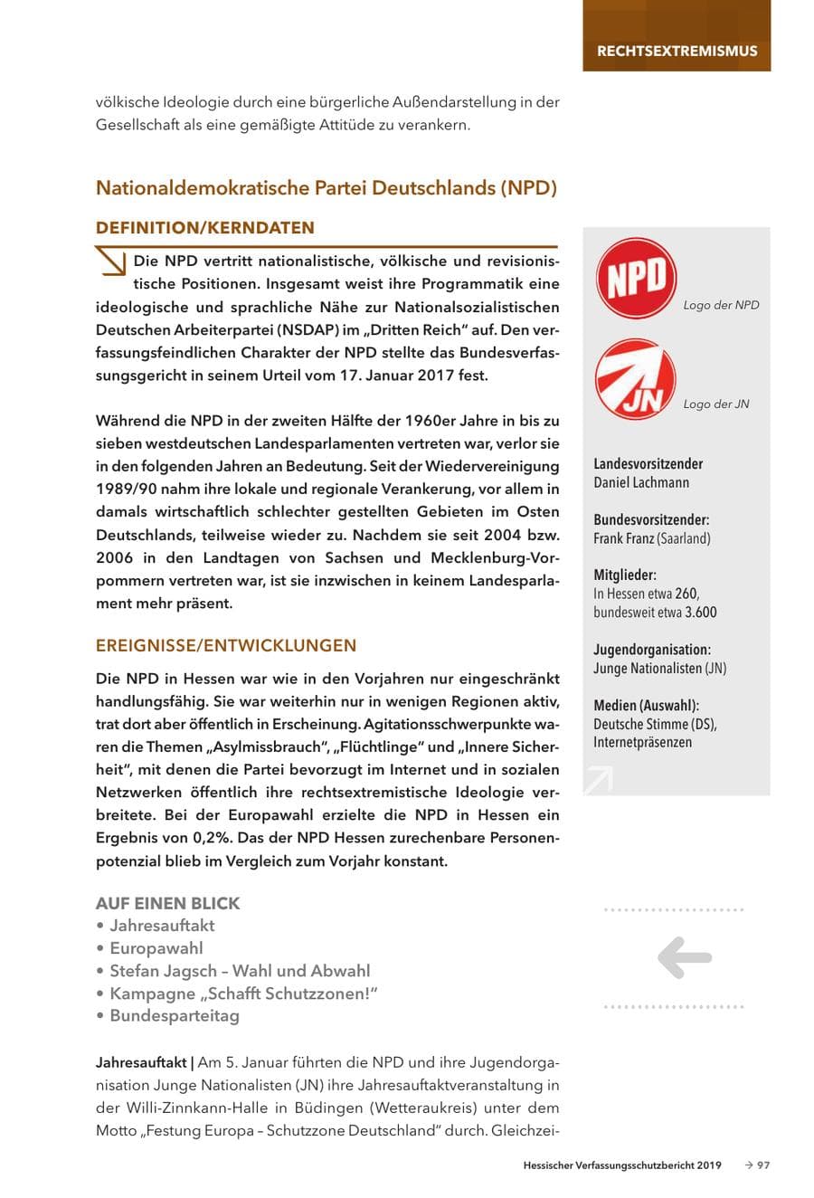 Seite 99 des Verfassungsschutzbericht 2019 Hessen