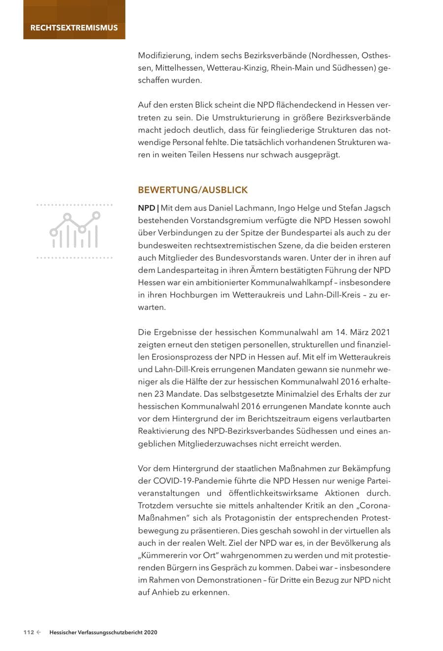 Seite 114 des Verfassungsschutzbericht 2020 Hessen