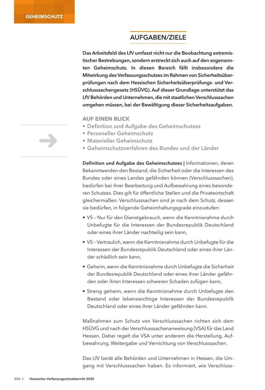 Seite 258 des Verfassungsschutzbericht 2020 Hessen