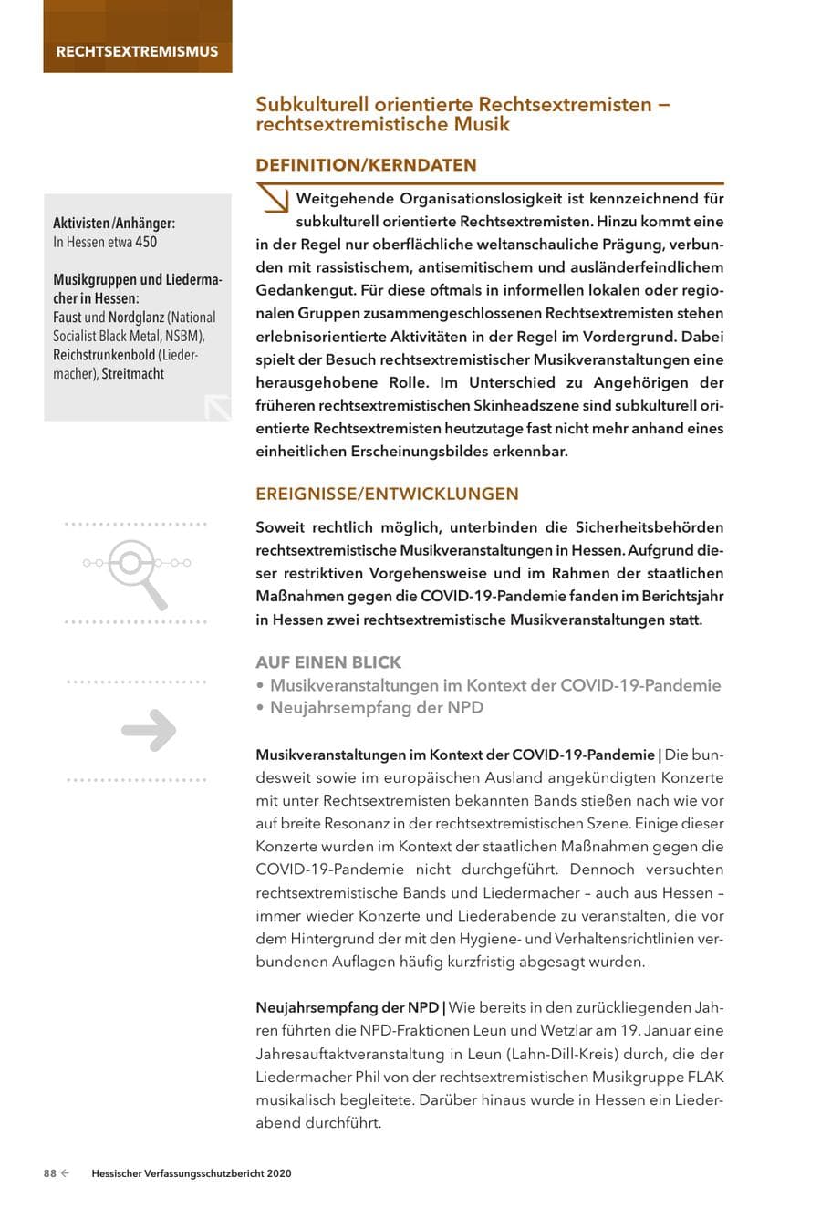 Seite 90 des Verfassungsschutzbericht 2020 Hessen