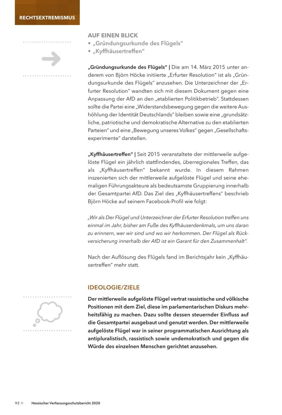 Seite 94 des Verfassungsschutzbericht 2020 Hessen