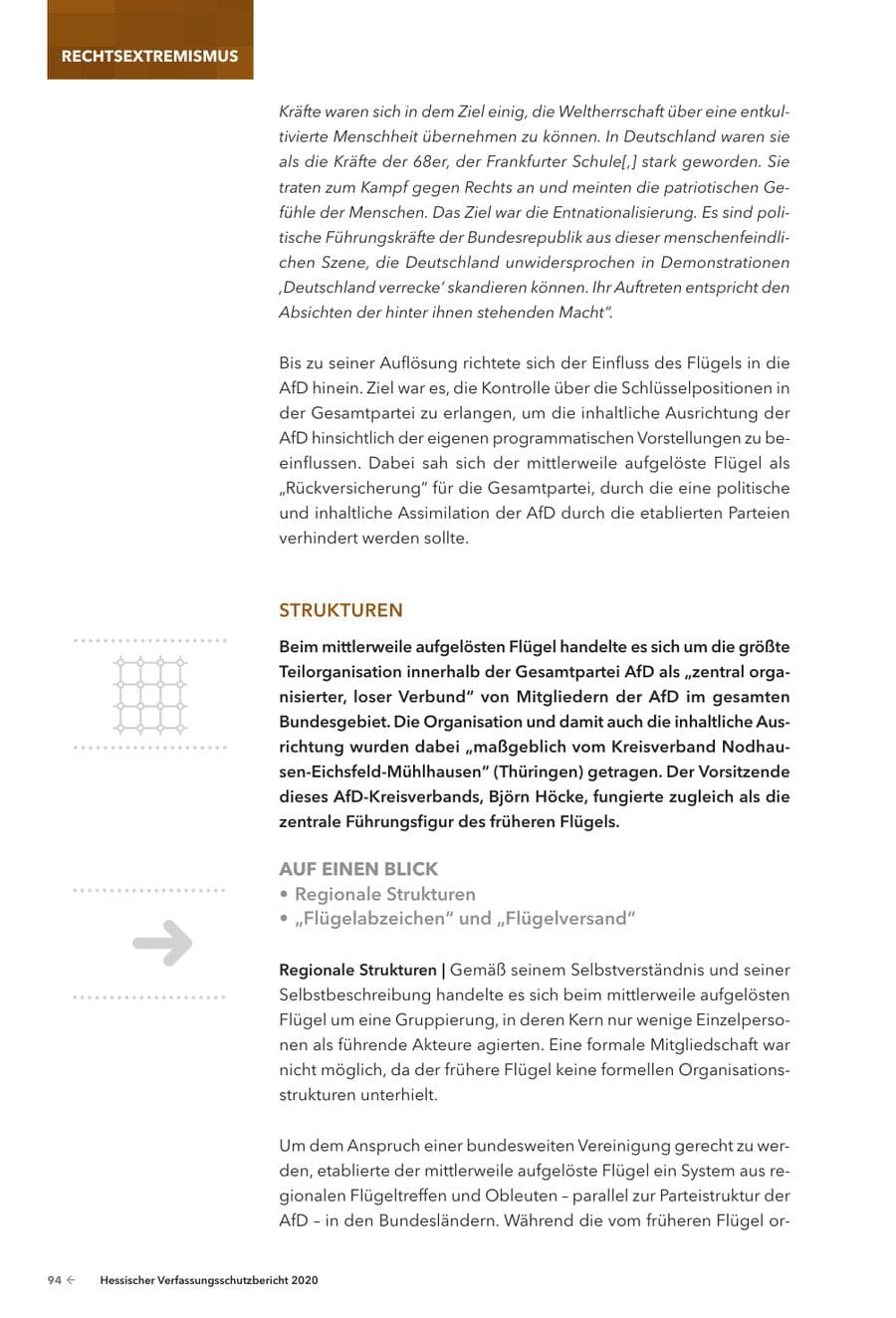 Seite 96 des Verfassungsschutzbericht 2020 Hessen