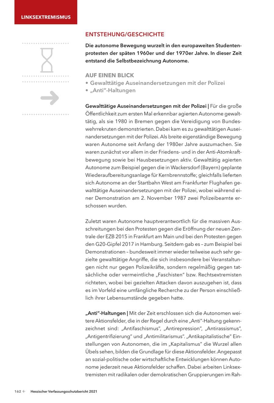 Seite 164 des Verfassungsschutzbericht 2021 Hessen