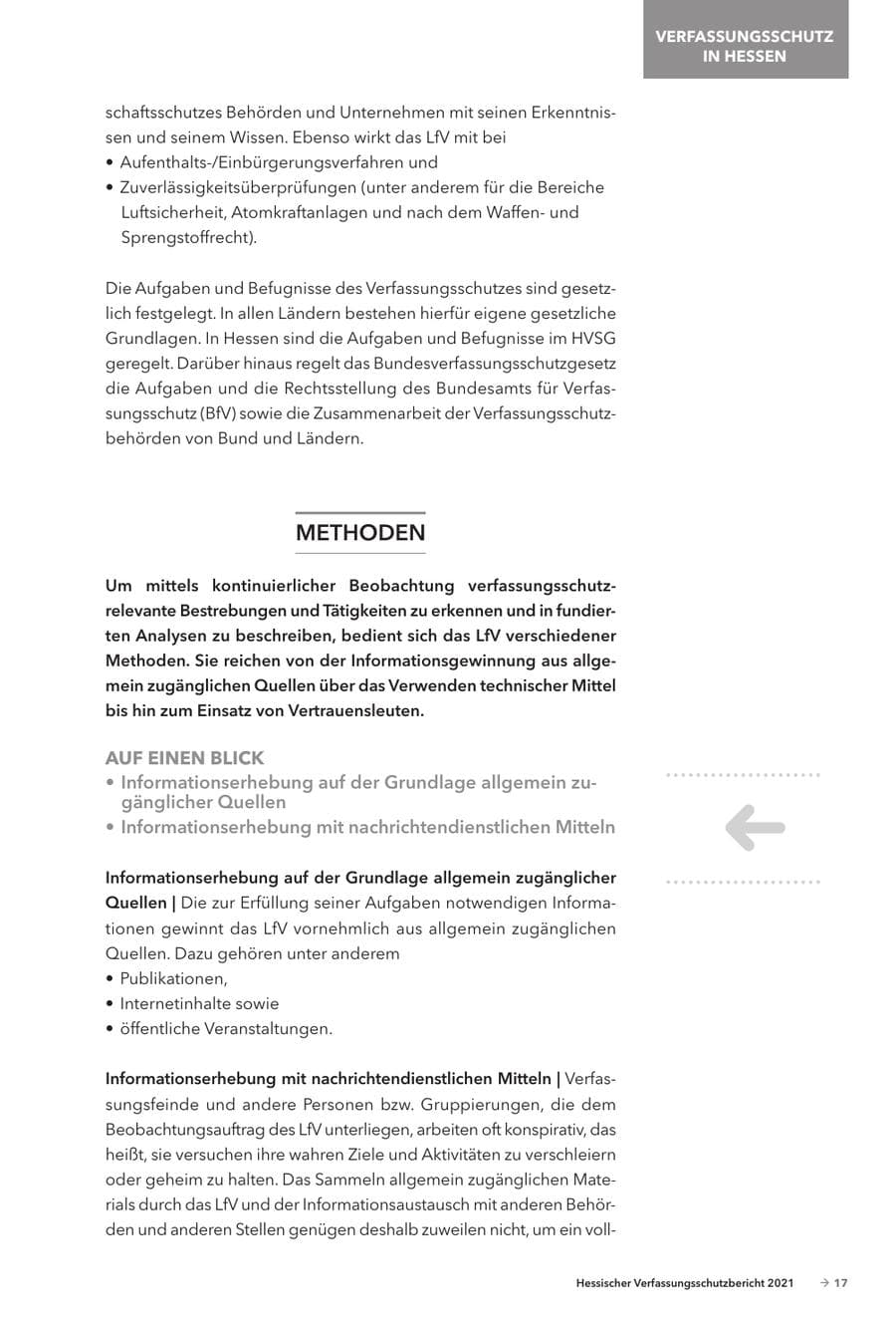 Seite 19 des Verfassungsschutzbericht 2021 Hessen