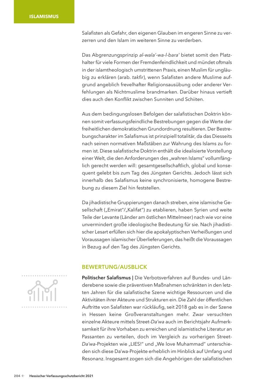 Seite 206 des Verfassungsschutzbericht 2021 Hessen