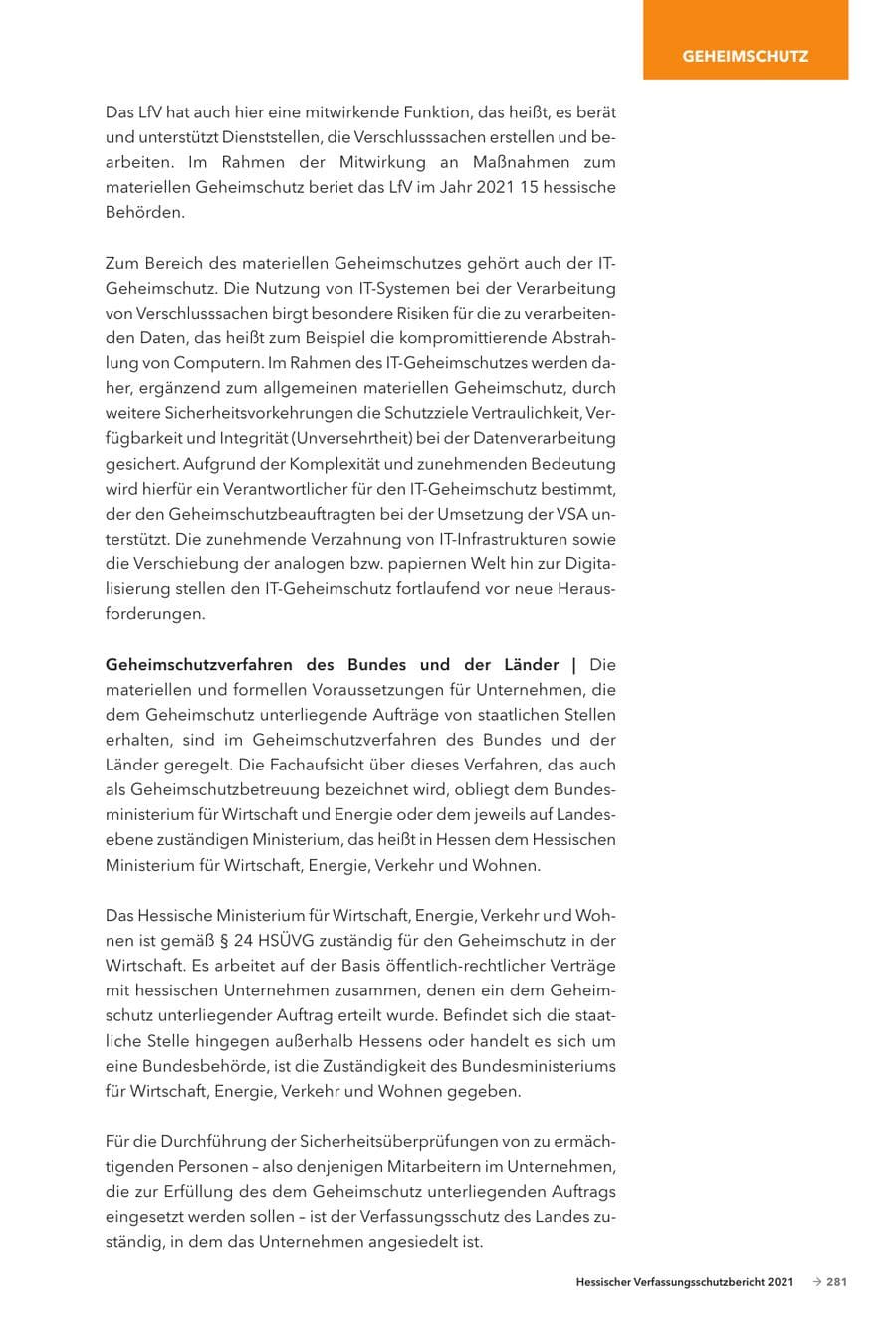 Seite 283 des Verfassungsschutzbericht 2021 Hessen