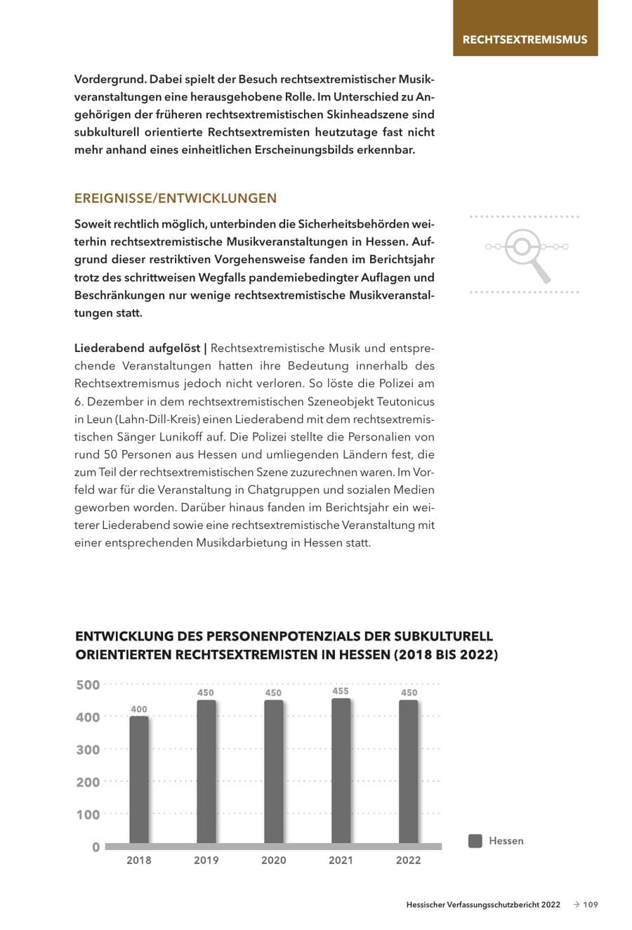 Seite 111 des Verfassungsschutzbericht 2022 Hessen