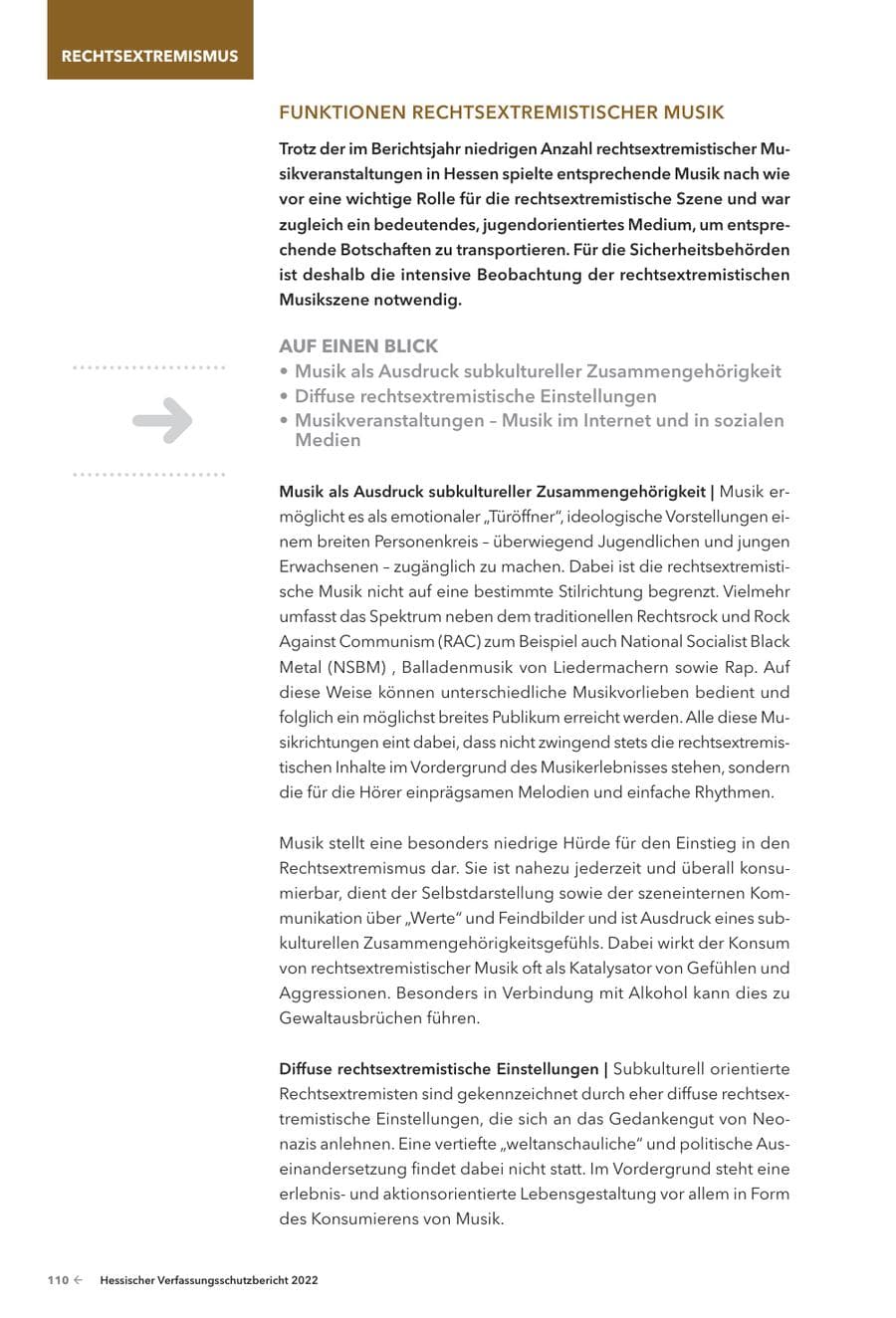 Seite 112 des Verfassungsschutzbericht 2022 Hessen