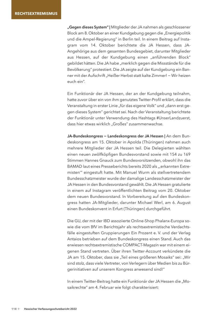 Seite 120 des Verfassungsschutzbericht 2022 Hessen