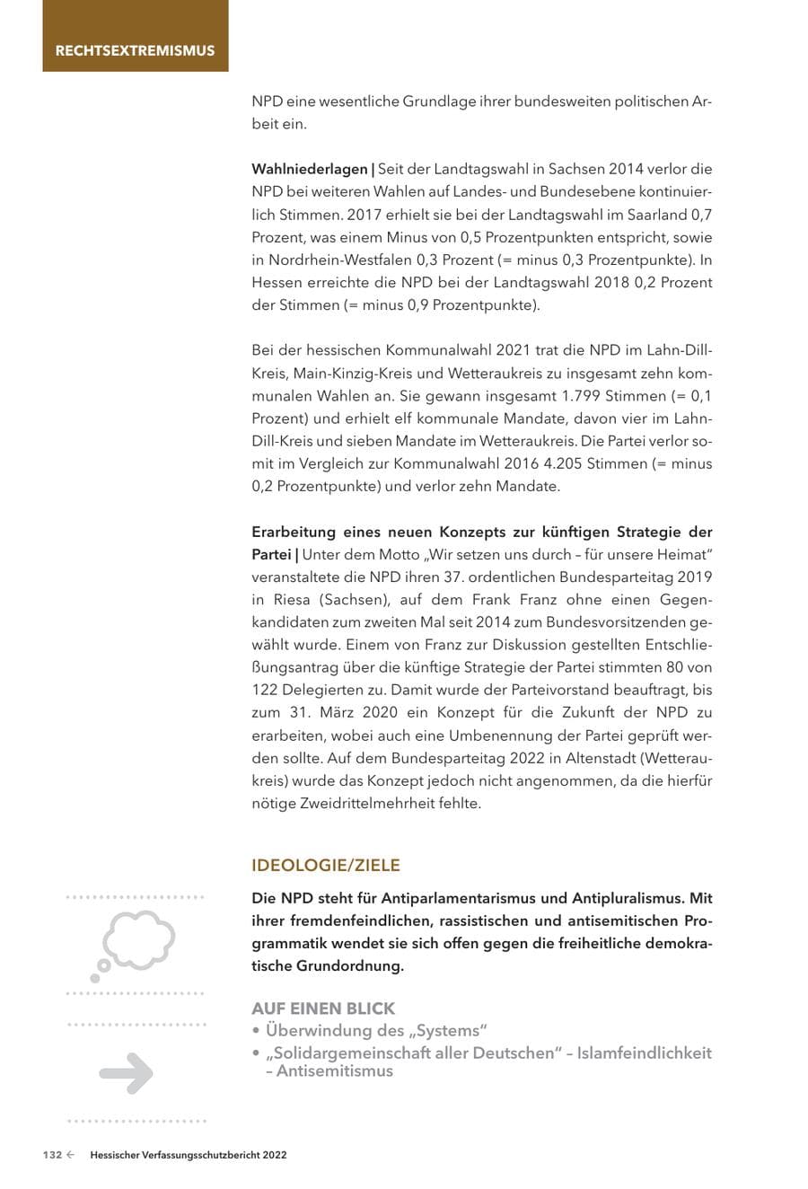 Seite 134 des Verfassungsschutzbericht 2022 Hessen