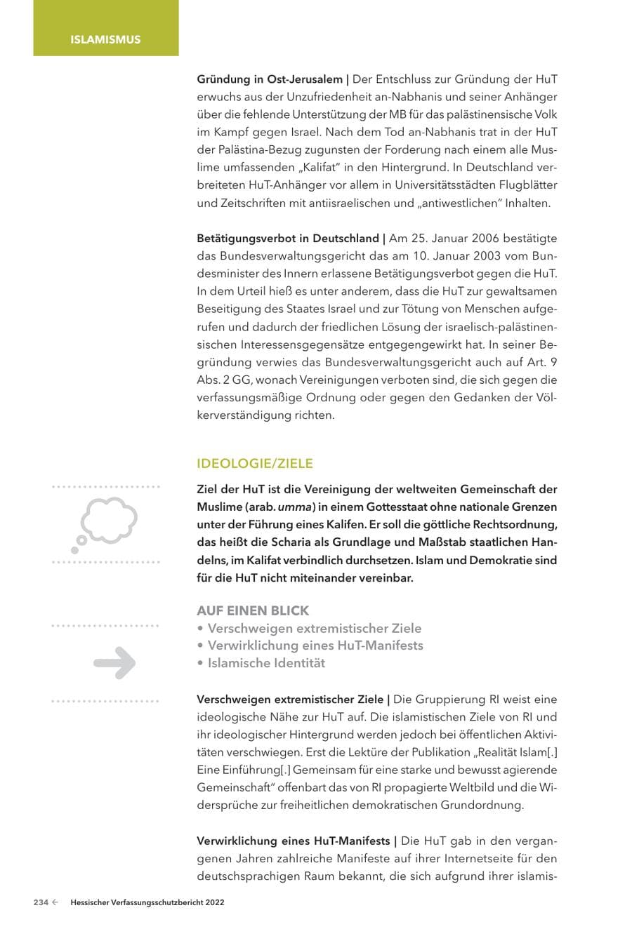 Seite 236 des Verfassungsschutzbericht 2022 Hessen