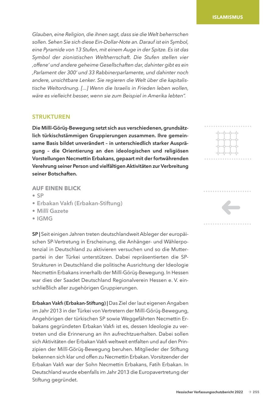 Seite 257 des Verfassungsschutzbericht 2022 Hessen