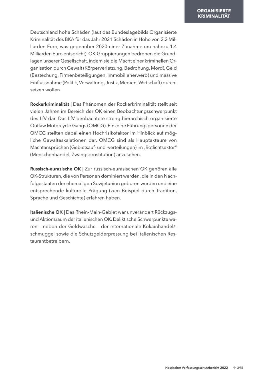 Seite 297 des Verfassungsschutzbericht 2022 Hessen
