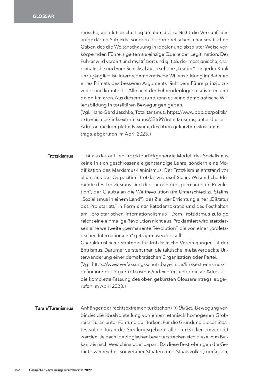 Seite 364 des Verfassungsschutzbericht 2022 Hessen