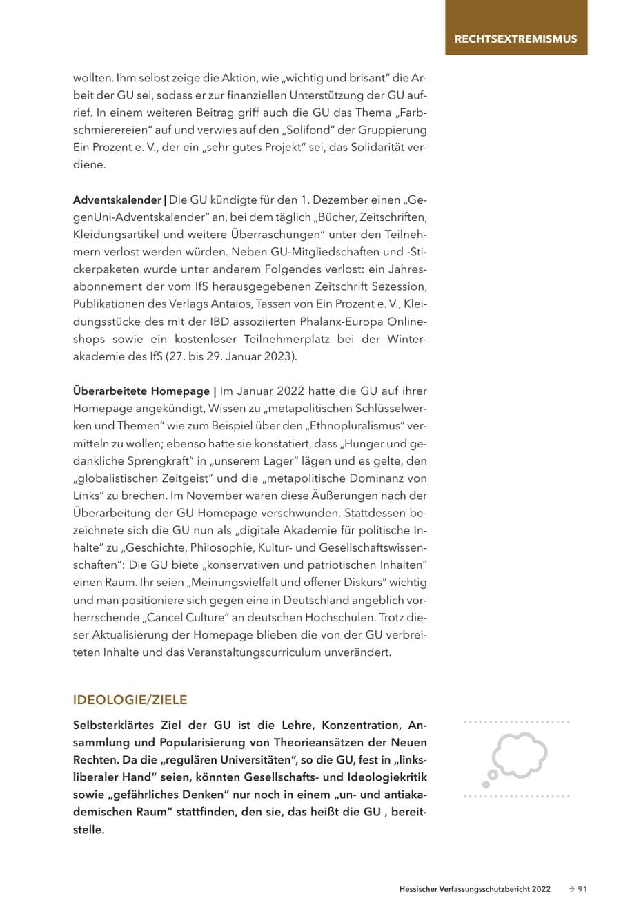 Seite 93 des Verfassungsschutzbericht 2022 Hessen