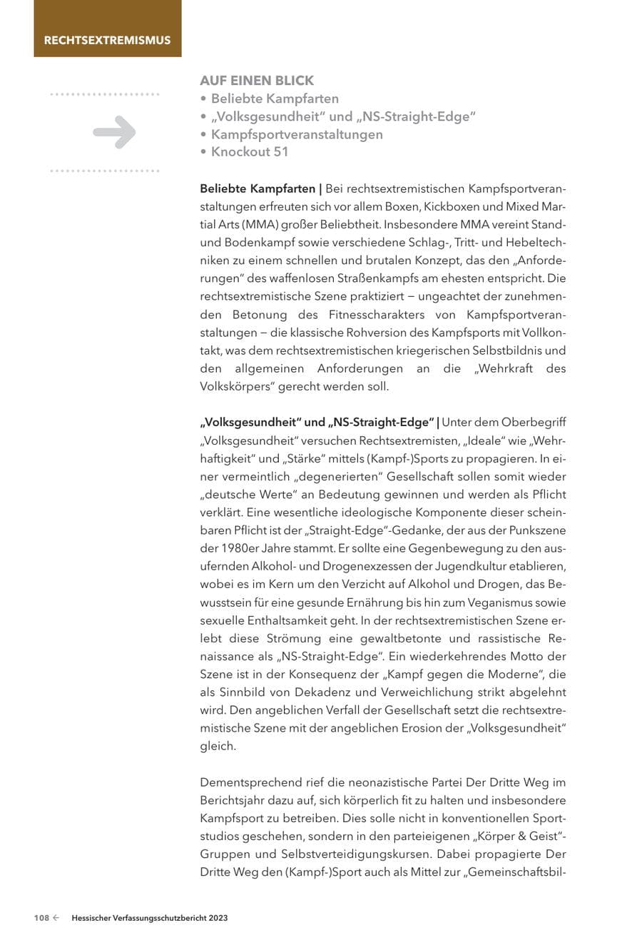 Seite 110 des Verfassungsschutzbericht 2023 Hessen
