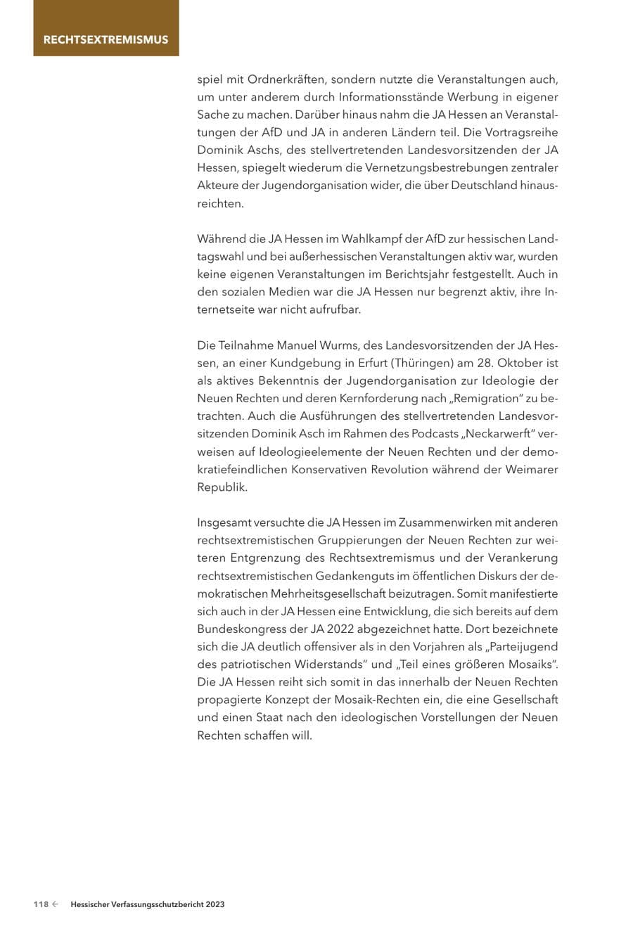 Seite 120 des Verfassungsschutzbericht 2023 Hessen