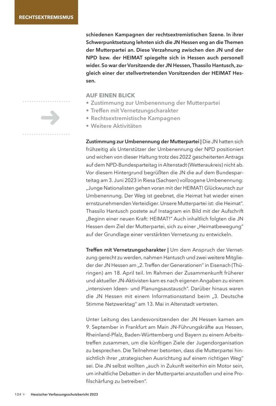 Seite 126 des Verfassungsschutzbericht 2023 Hessen