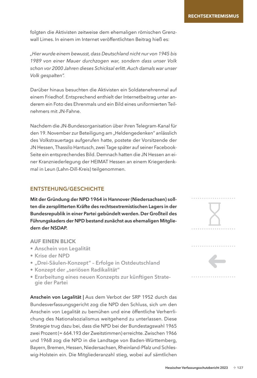 Seite 129 des Verfassungsschutzbericht 2023 Hessen
