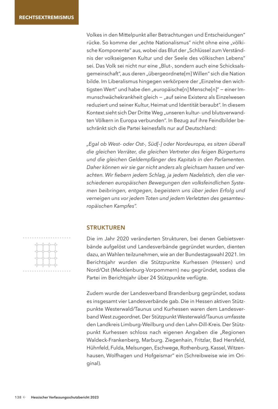 Seite 140 des Verfassungsschutzbericht 2023 Hessen