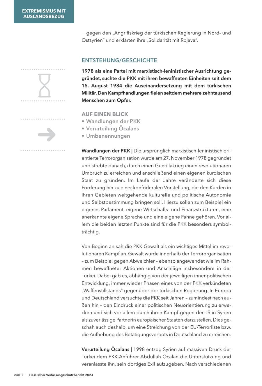 Seite 250 des Verfassungsschutzbericht 2023 Hessen