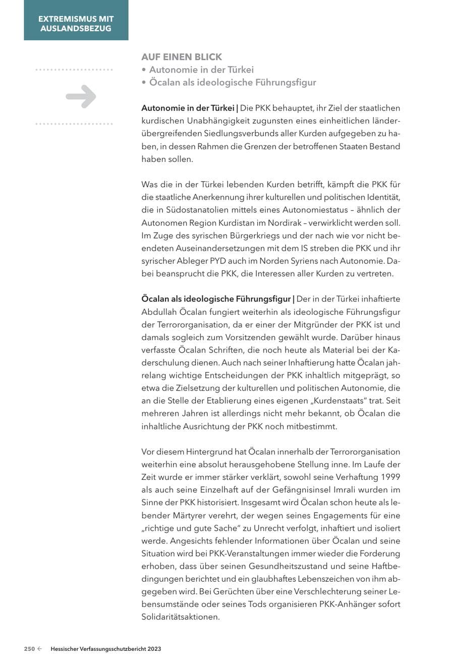 Seite 252 des Verfassungsschutzbericht 2023 Hessen