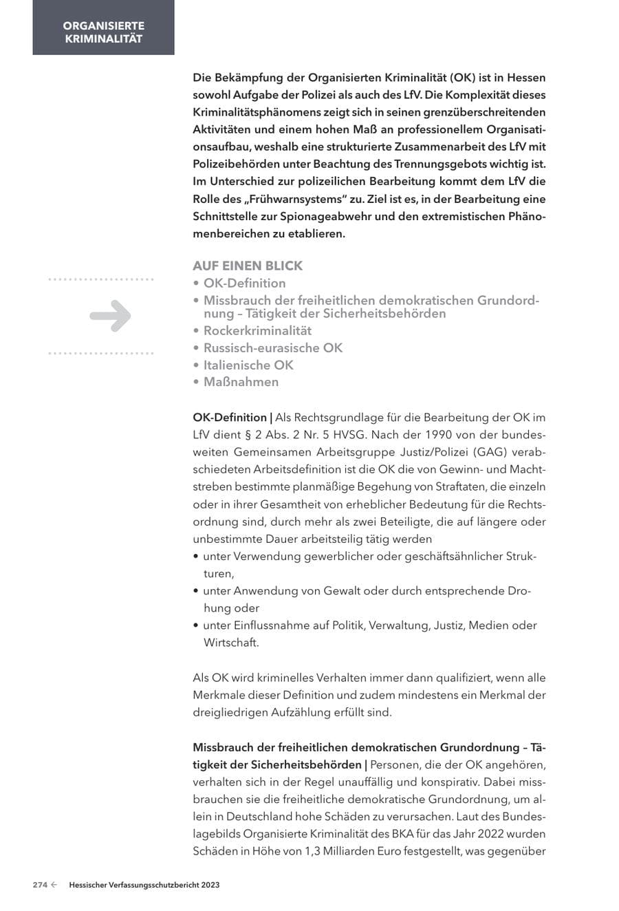 Seite 276 des Verfassungsschutzbericht 2023 Hessen