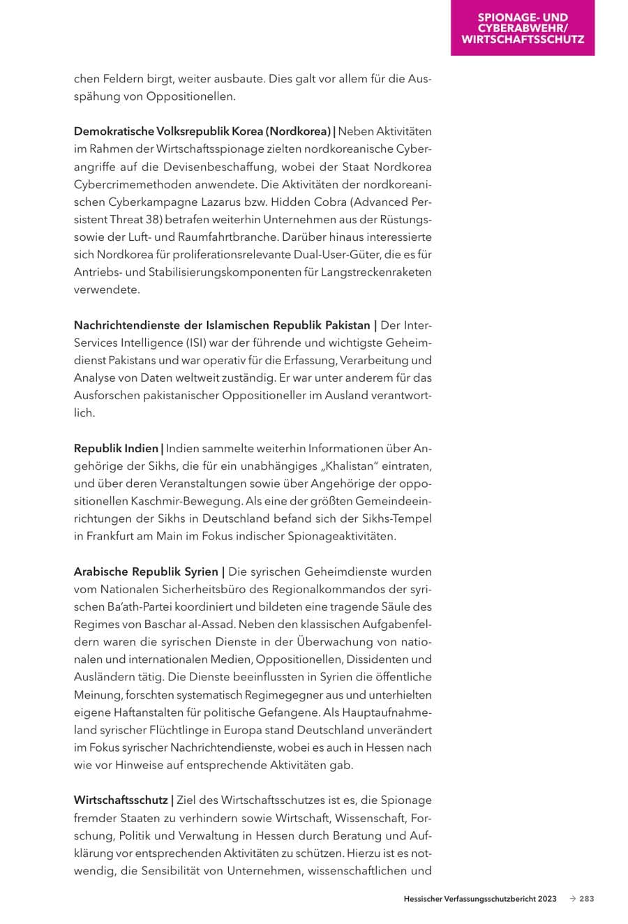 Seite 285 des Verfassungsschutzbericht 2023 Hessen
