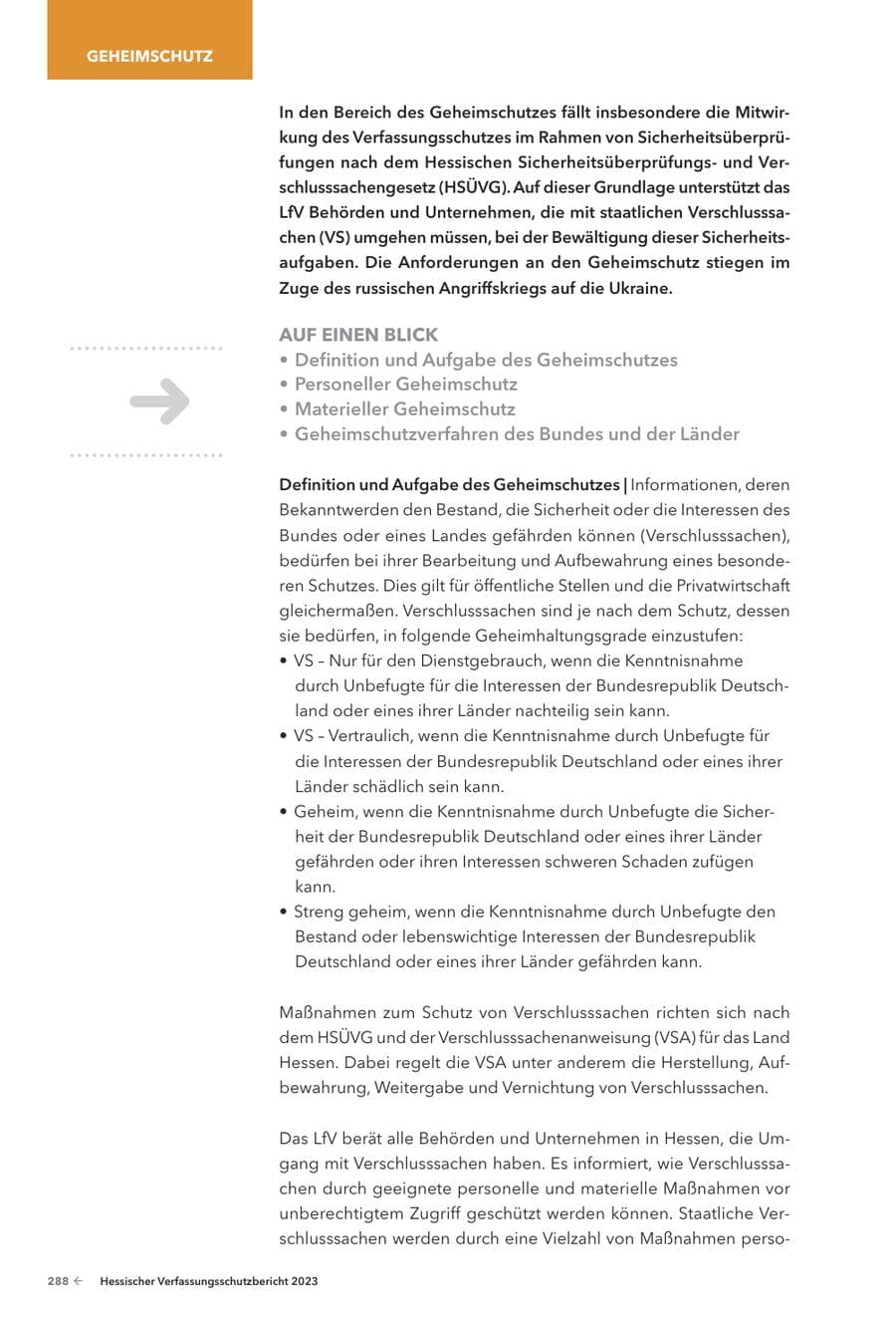 Seite 290 des Verfassungsschutzbericht 2023 Hessen