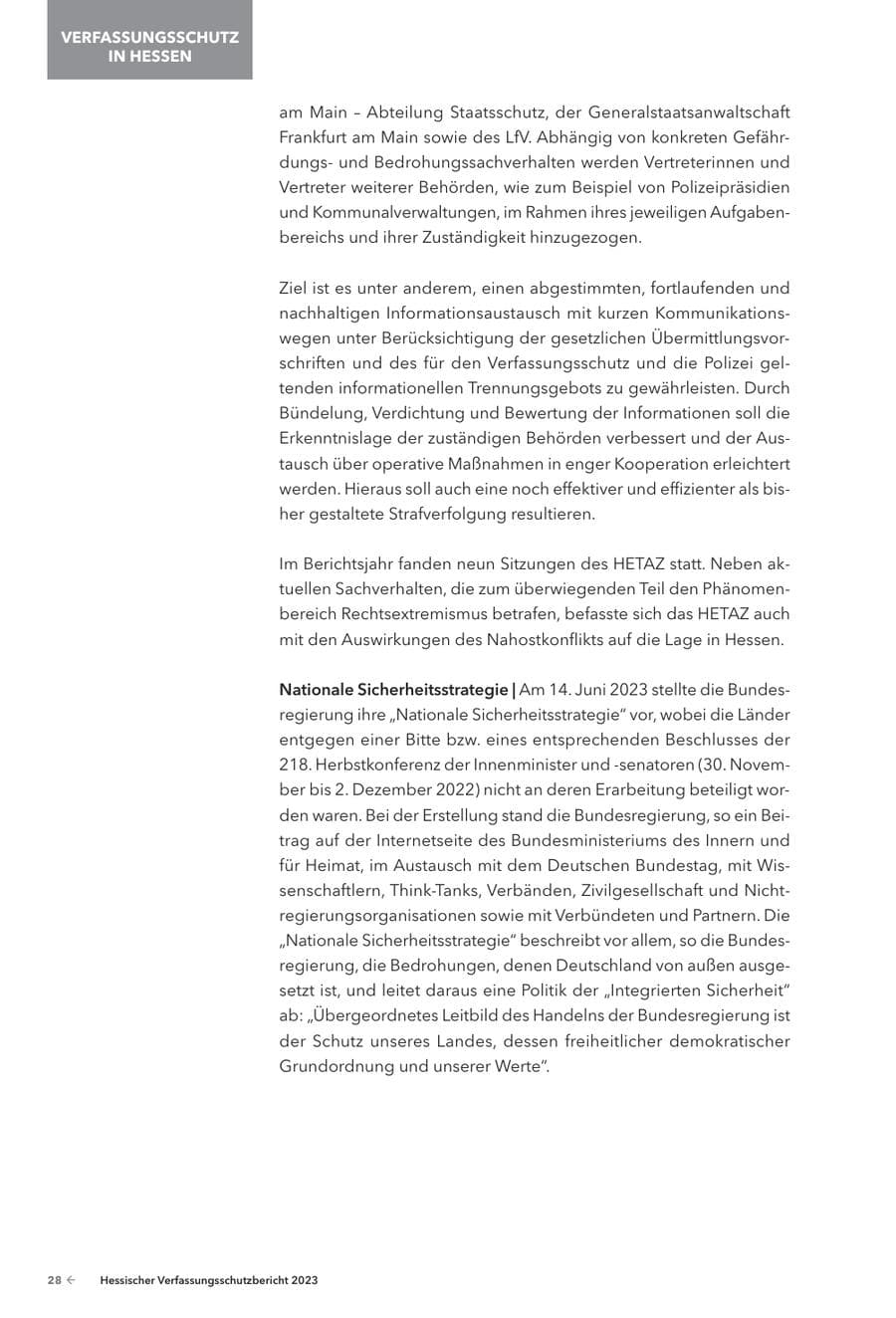 Seite 30 des Verfassungsschutzbericht 2023 Hessen