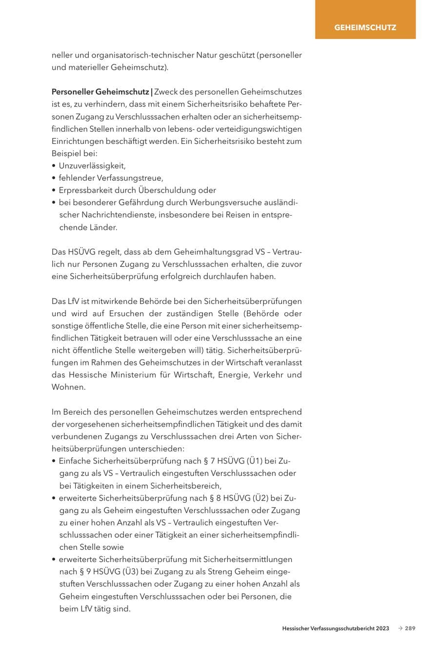 Seite 291 des Verfassungsschutzbericht 2023 Hessen