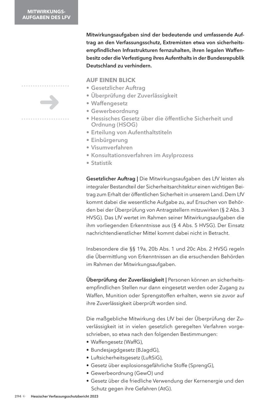 Seite 296 des Verfassungsschutzbericht 2023 Hessen