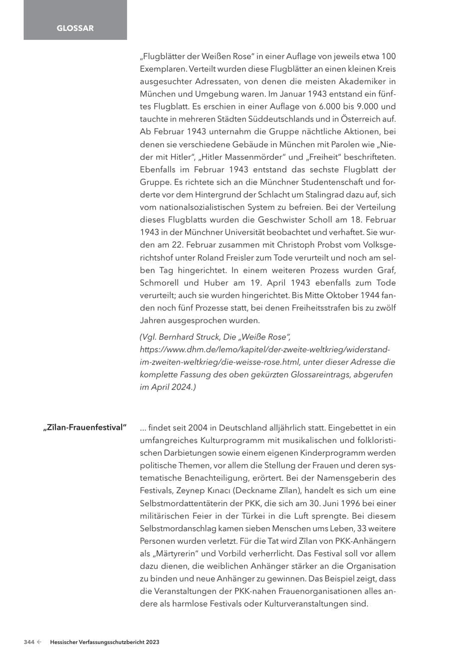Seite 346 des Verfassungsschutzbericht 2023 Hessen