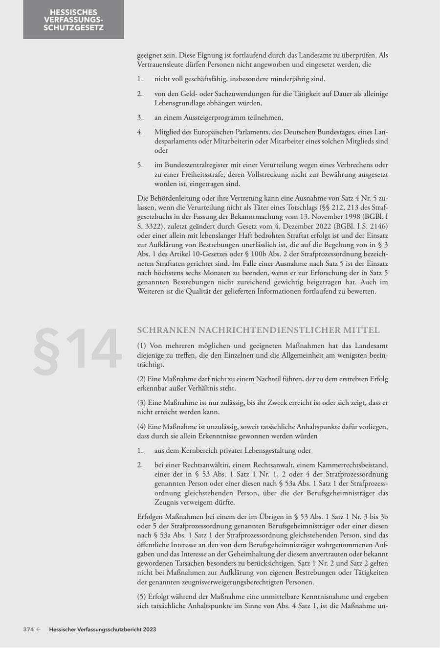 Seite 376 des Verfassungsschutzbericht 2023 Hessen