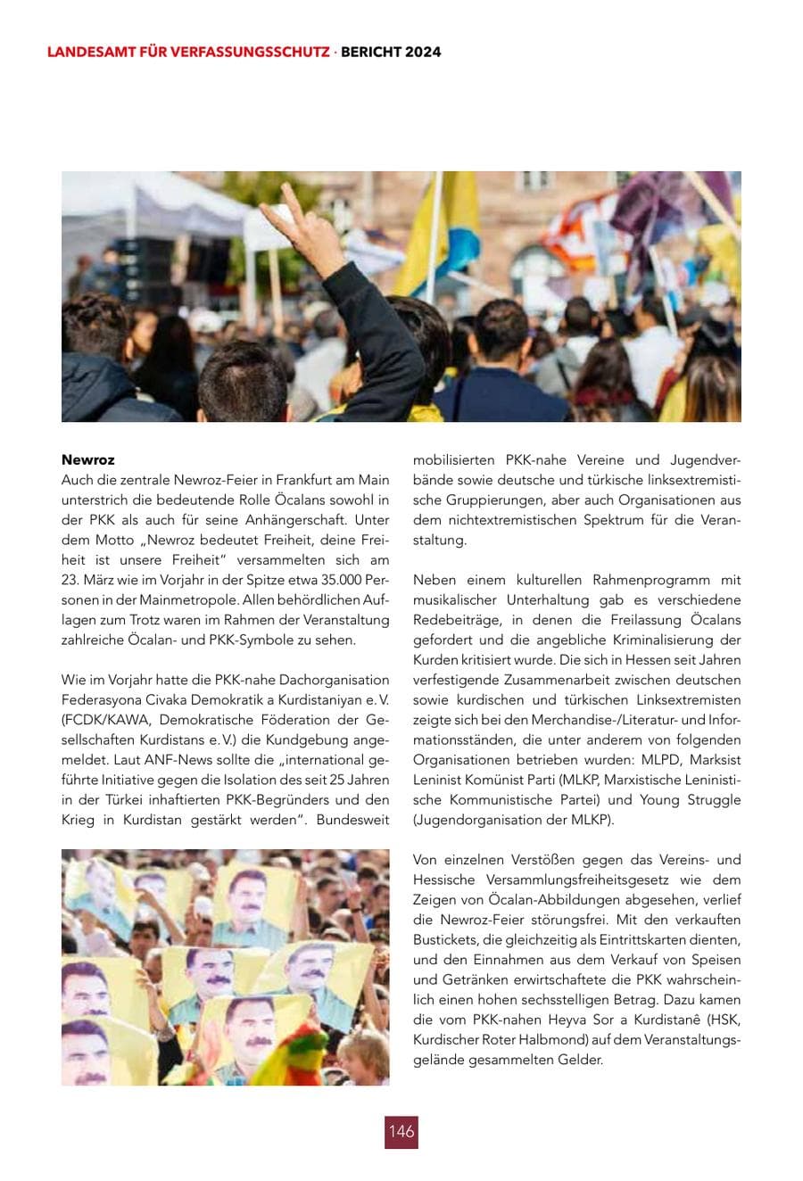 Seite 146 des Verfassungsschutzbericht 2024 Hessen
