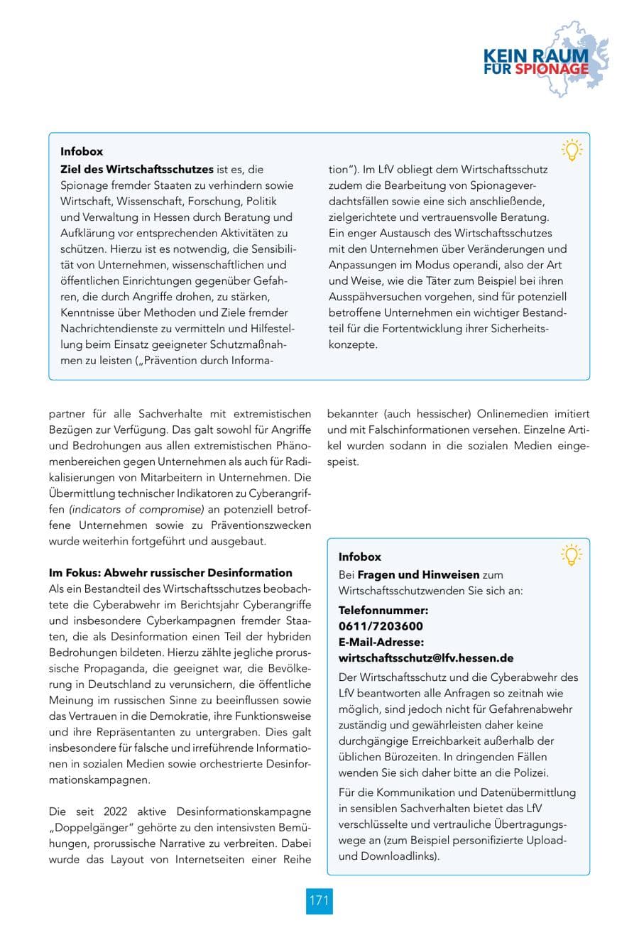 Seite 171 des Verfassungsschutzbericht 2024 Hessen
