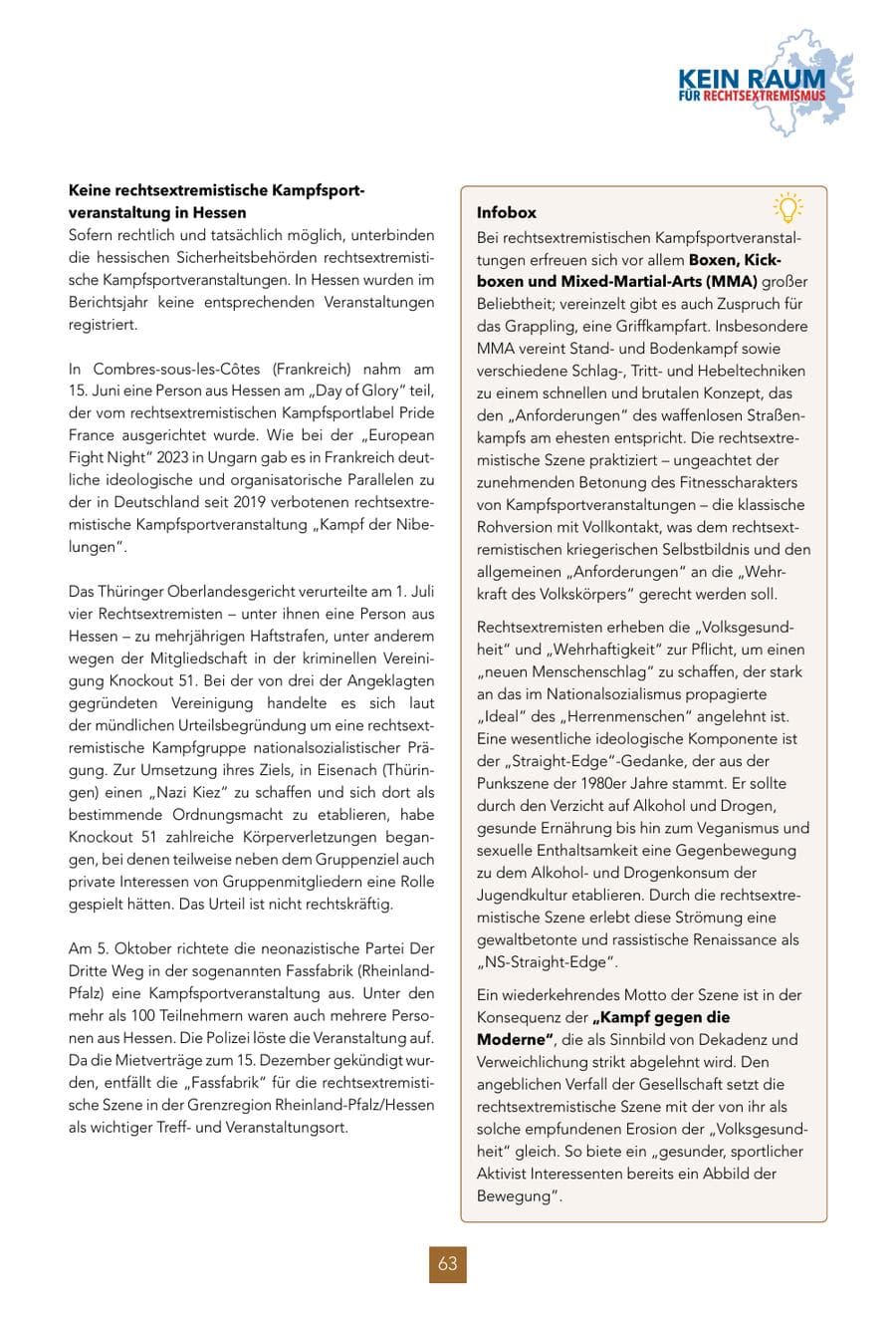Seite 63 des Verfassungsschutzbericht 2024 Hessen