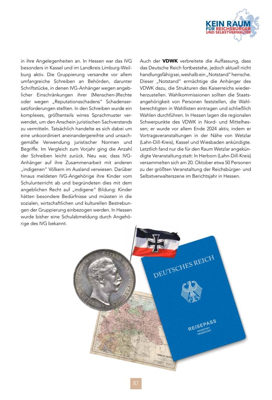 Seite 87 des Verfassungsschutzbericht 2024 Hessen
