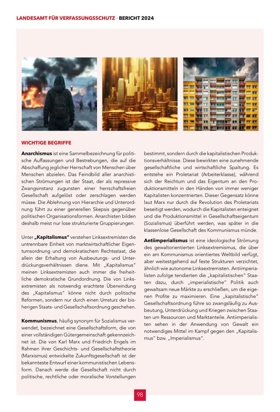 Seite 98 des Verfassungsschutzbericht 2024 Hessen