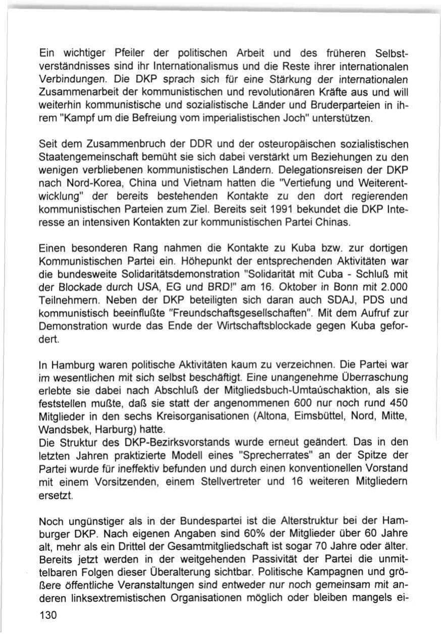 Seite 130 des Verfassungsschutzbericht 1993 Hamburg
