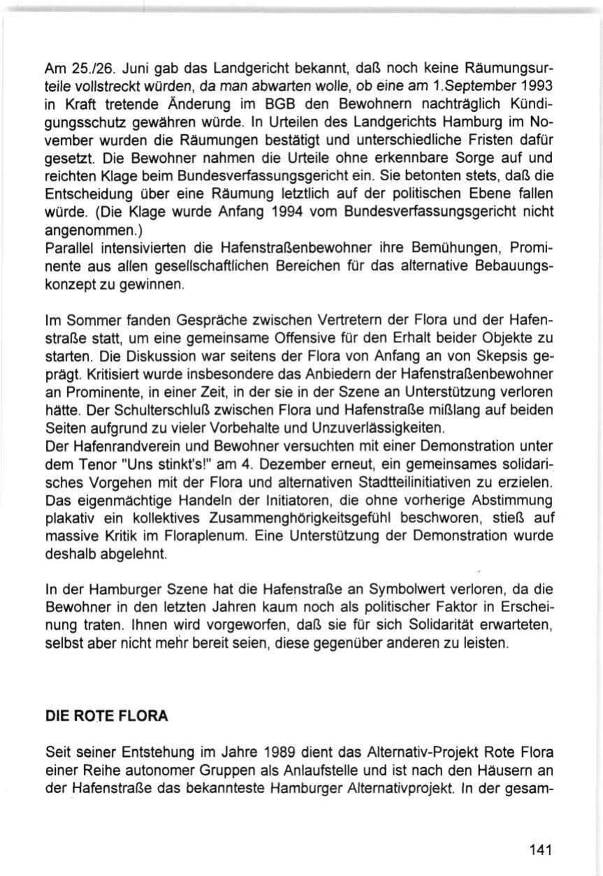 Seite 141 des Verfassungsschutzbericht 1993 Hamburg