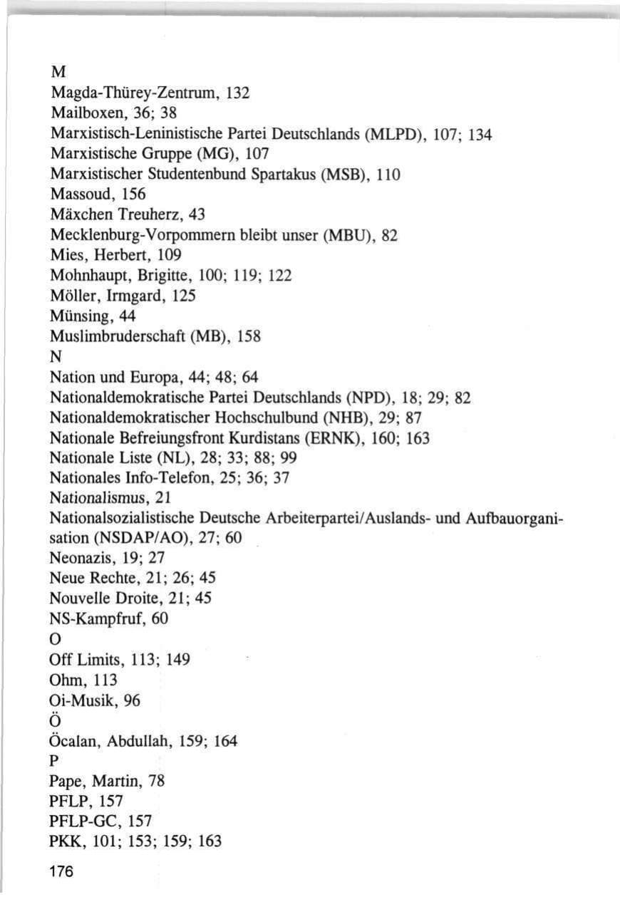 Seite 176 des Verfassungsschutzbericht 1993 Hamburg