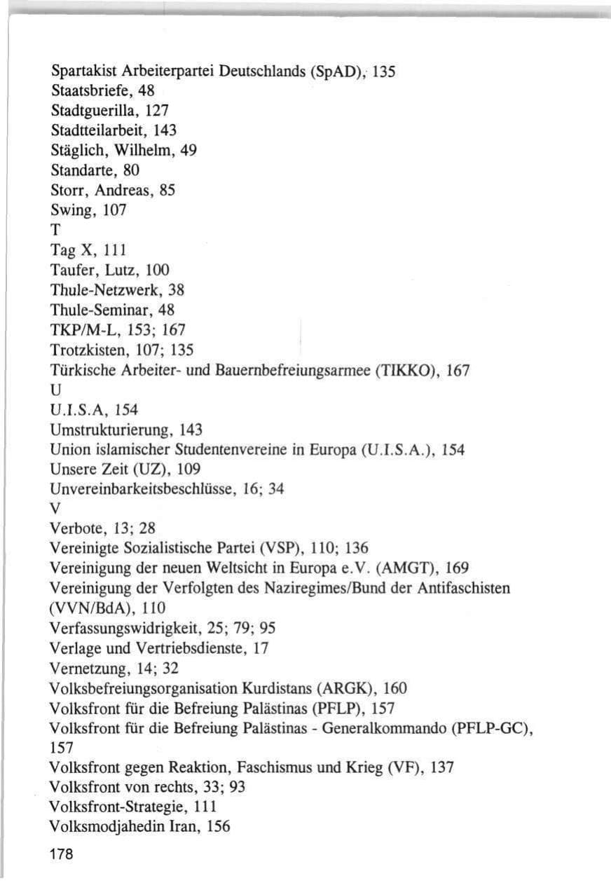 Seite 178 des Verfassungsschutzbericht 1993 Hamburg
