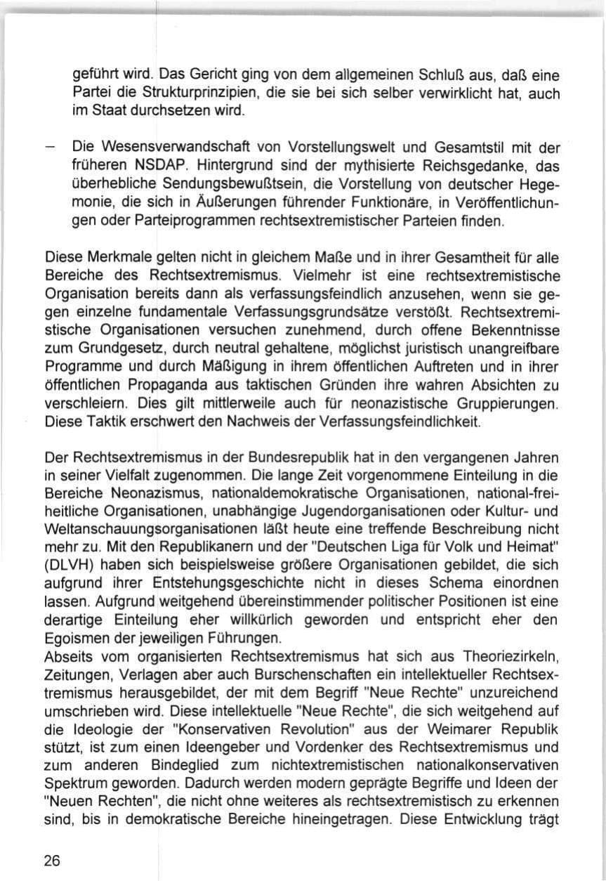 Seite 26 des Verfassungsschutzbericht 1993 Hamburg