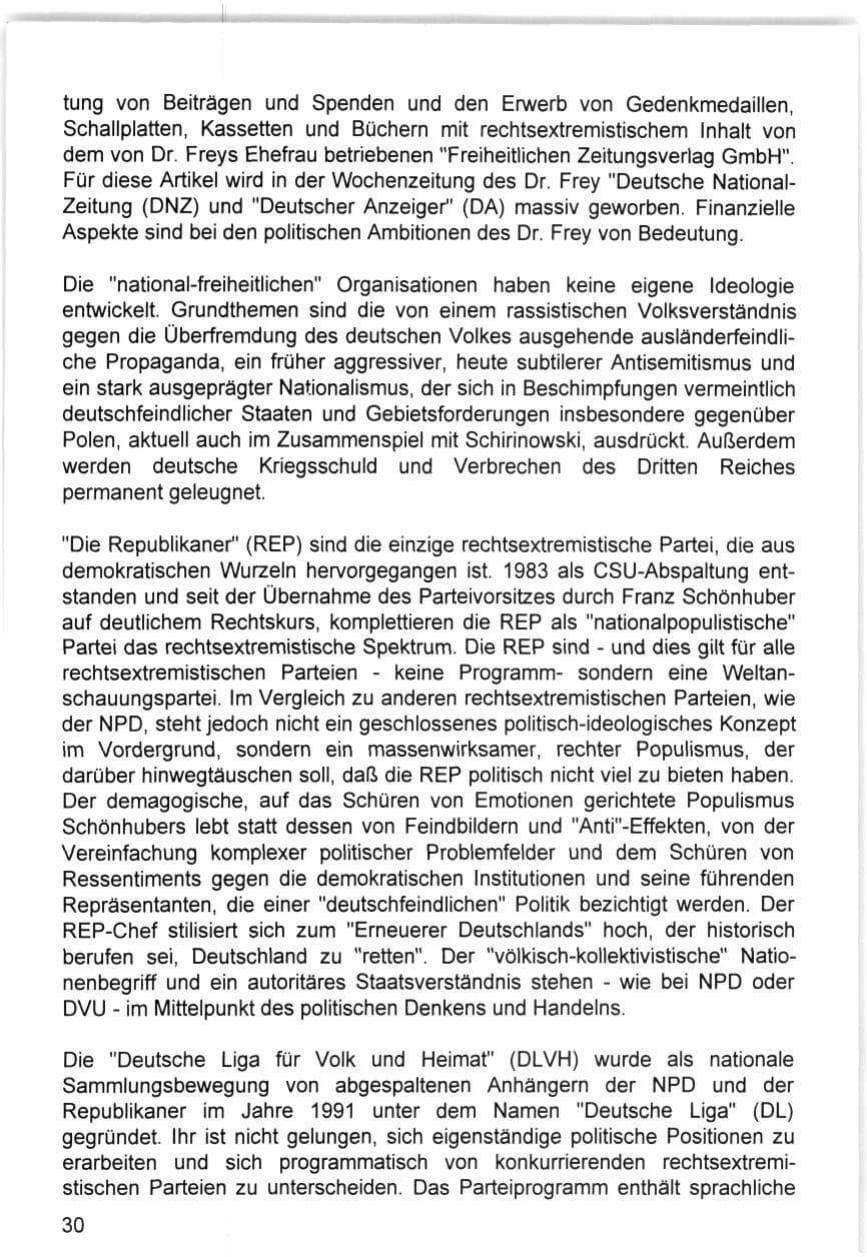 Seite 30 des Verfassungsschutzbericht 1993 Hamburg