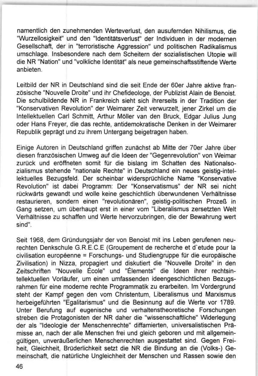 Seite 46 des Verfassungsschutzbericht 1993 Hamburg